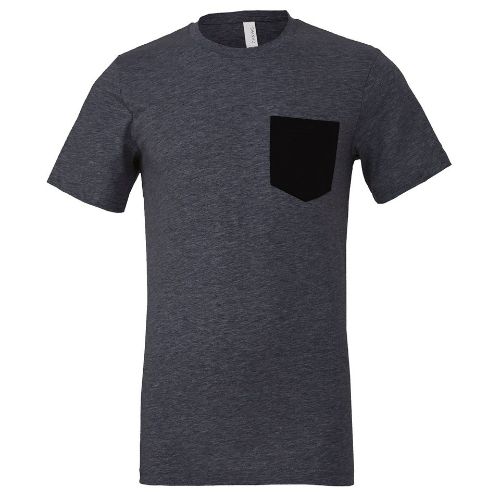 Bella Canvas Unisex Jersey Short Sleeve Pocket T-Shirt Dark Grey Heather/Black